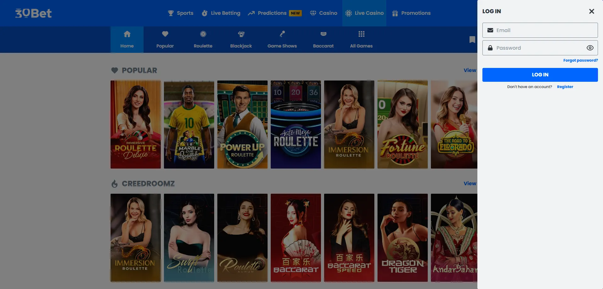 Acesso à conta 30bet Casino — login e registro seguros